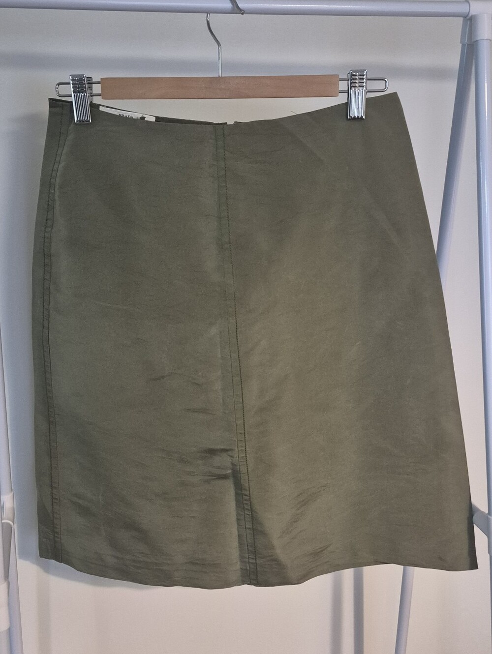 Prada Classic Olive A-Line Skirt